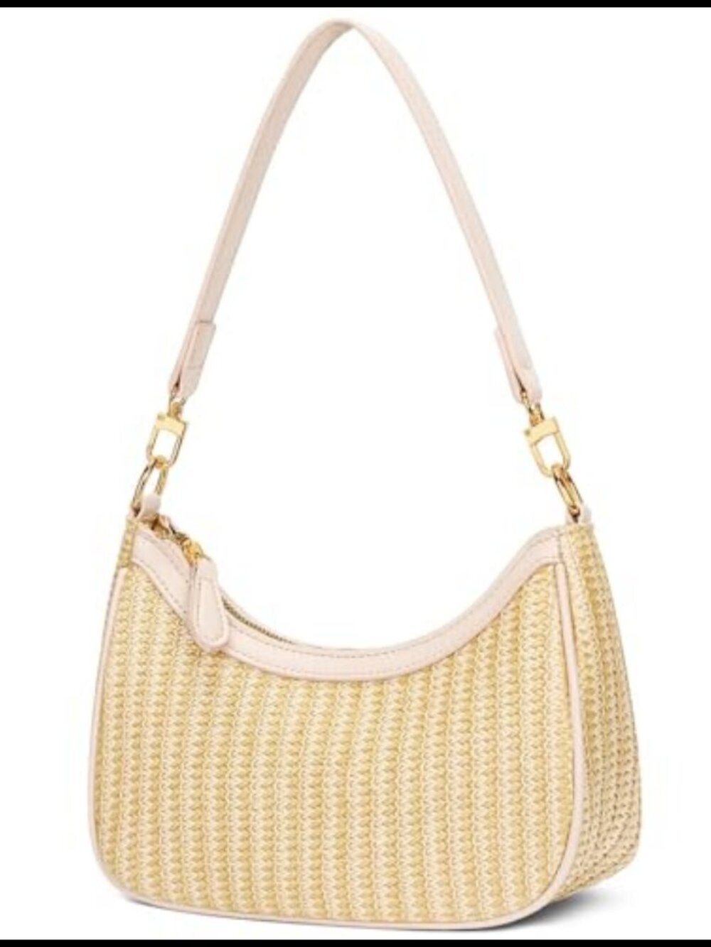 Cute Hobo Shoulder Bag PU Leather with Gold Chain Strap Women Purse